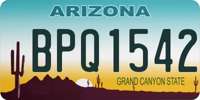 AZ license plate BPQ1542