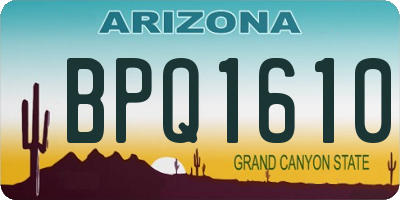 AZ license plate BPQ1610