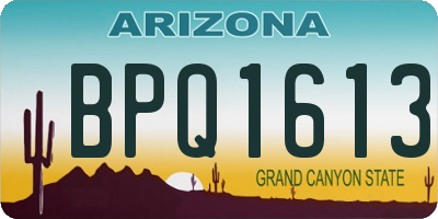 AZ license plate BPQ1613