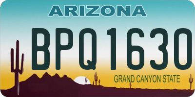 AZ license plate BPQ1630