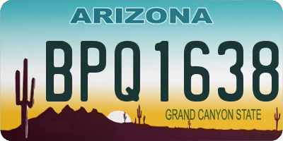 AZ license plate BPQ1638