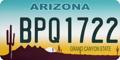 AZ license plate BPQ1722