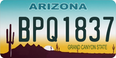AZ license plate BPQ1837