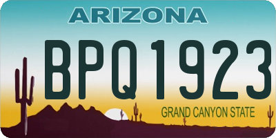 AZ license plate BPQ1923