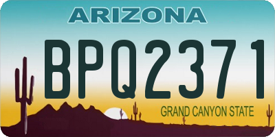 AZ license plate BPQ2371