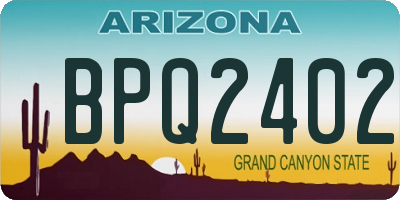 AZ license plate BPQ2402
