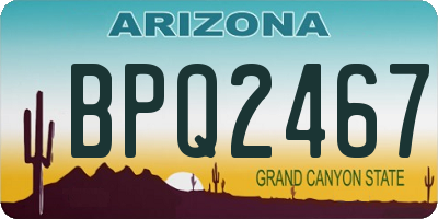 AZ license plate BPQ2467