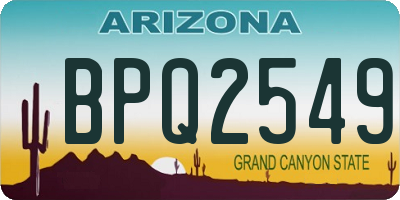 AZ license plate BPQ2549