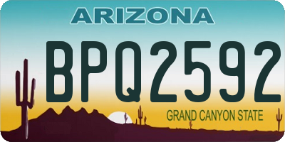 AZ license plate BPQ2592