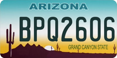 AZ license plate BPQ2606