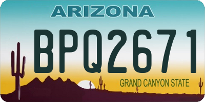 AZ license plate BPQ2671