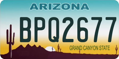 AZ license plate BPQ2677