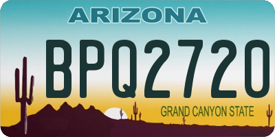 AZ license plate BPQ2720