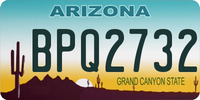 AZ license plate BPQ2732