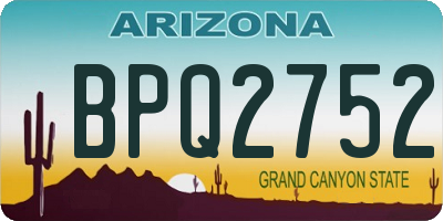 AZ license plate BPQ2752