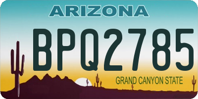 AZ license plate BPQ2785