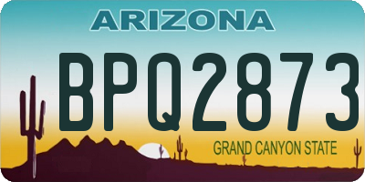 AZ license plate BPQ2873