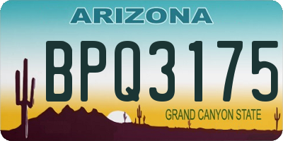 AZ license plate BPQ3175