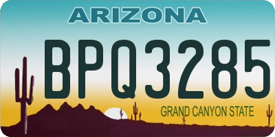AZ license plate BPQ3285