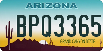 AZ license plate BPQ3365