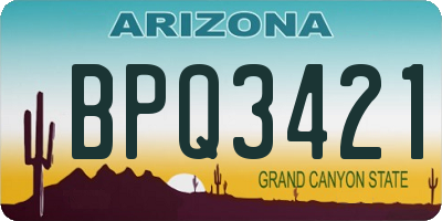 AZ license plate BPQ3421