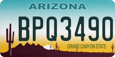 AZ license plate BPQ3490
