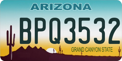 AZ license plate BPQ3532