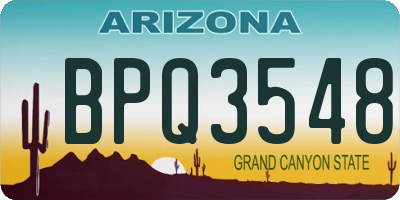 AZ license plate BPQ3548