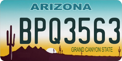 AZ license plate BPQ3563
