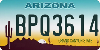 AZ license plate BPQ3614