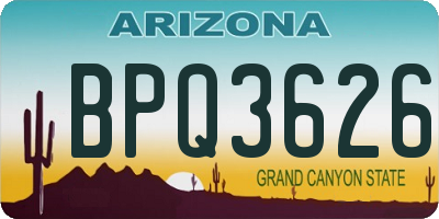 AZ license plate BPQ3626