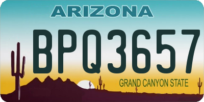 AZ license plate BPQ3657