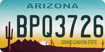 AZ license plate BPQ3726