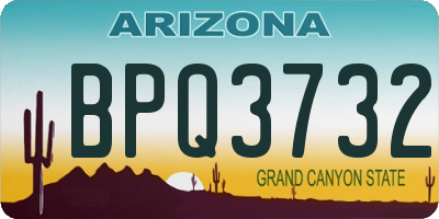 AZ license plate BPQ3732
