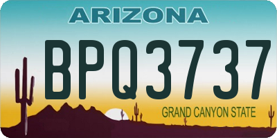 AZ license plate BPQ3737