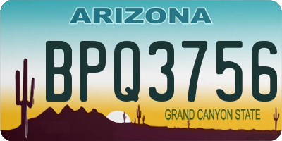 AZ license plate BPQ3756