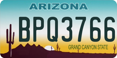 AZ license plate BPQ3766