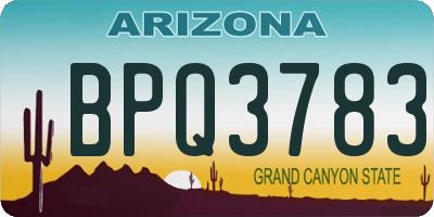 AZ license plate BPQ3783