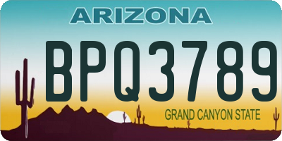 AZ license plate BPQ3789