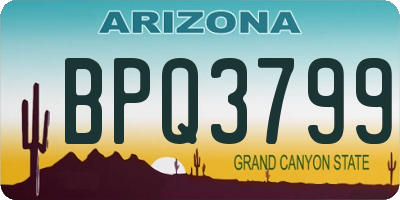 AZ license plate BPQ3799