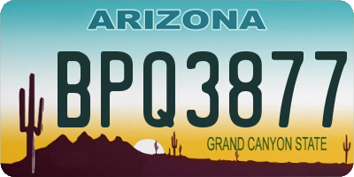 AZ license plate BPQ3877