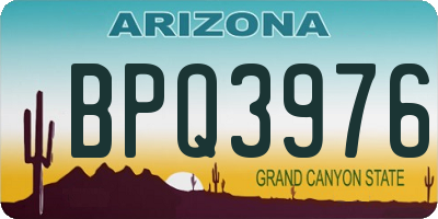 AZ license plate BPQ3976