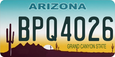 AZ license plate BPQ4026
