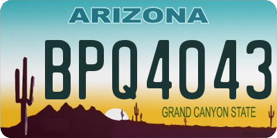 AZ license plate BPQ4043