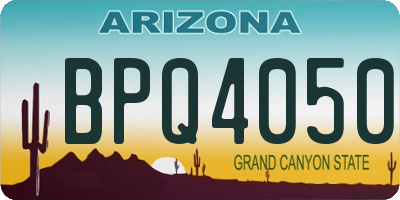 AZ license plate BPQ4050