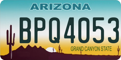 AZ license plate BPQ4053