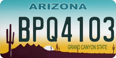 AZ license plate BPQ4103