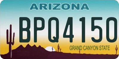AZ license plate BPQ4150