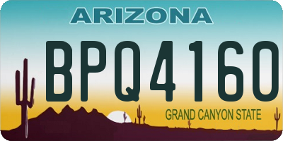AZ license plate BPQ4160