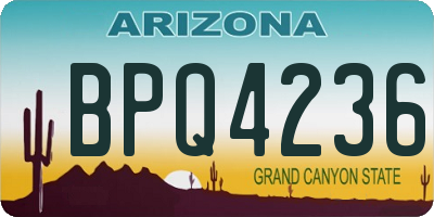 AZ license plate BPQ4236